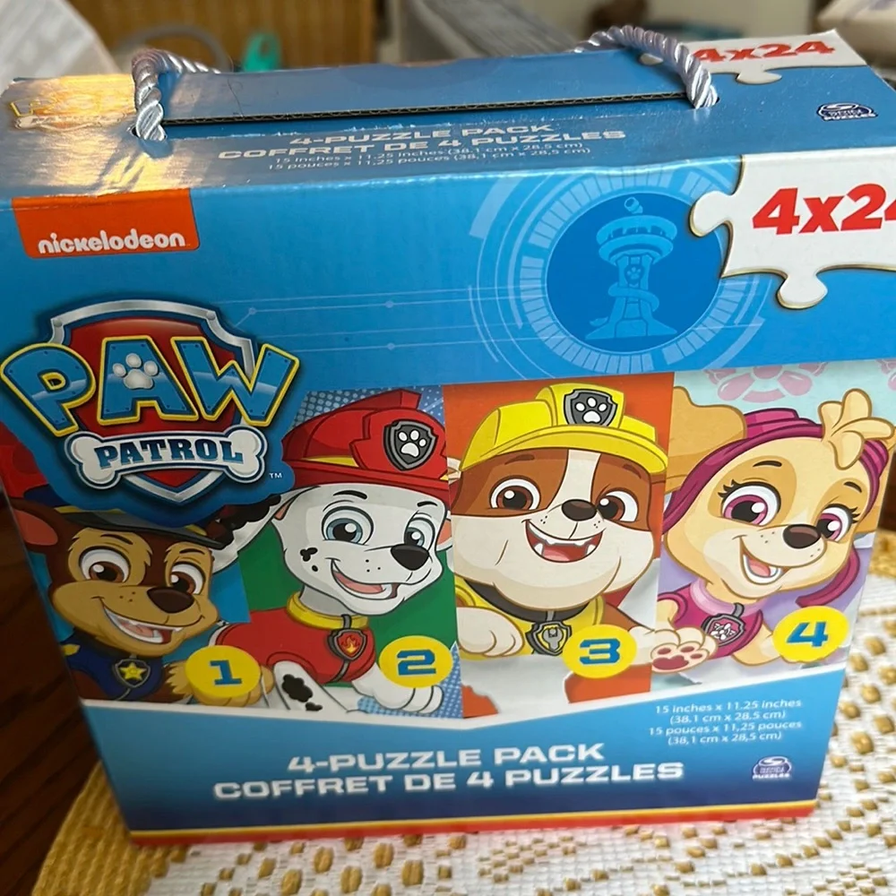 Nickelodeon Paw Patrol 4 Puzzle Pack new in box.